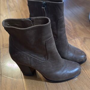 Frye Brown Leather Ankle Boots
